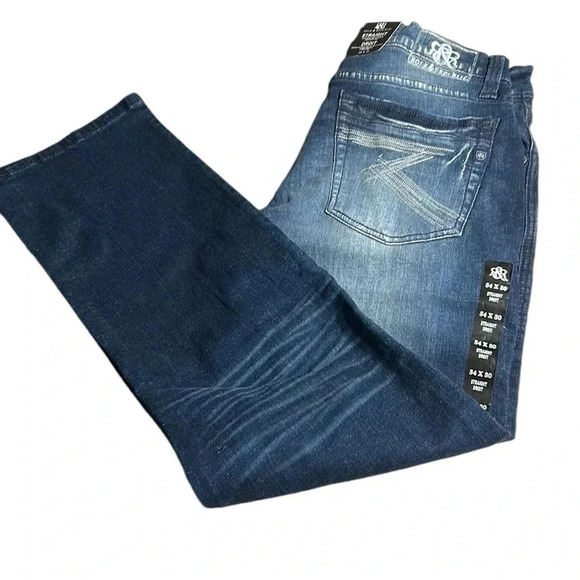 Y2K men straight jeans ,34x30 NWT manufactured fading ,Biker,streetwear,western - Picture 6 of 15